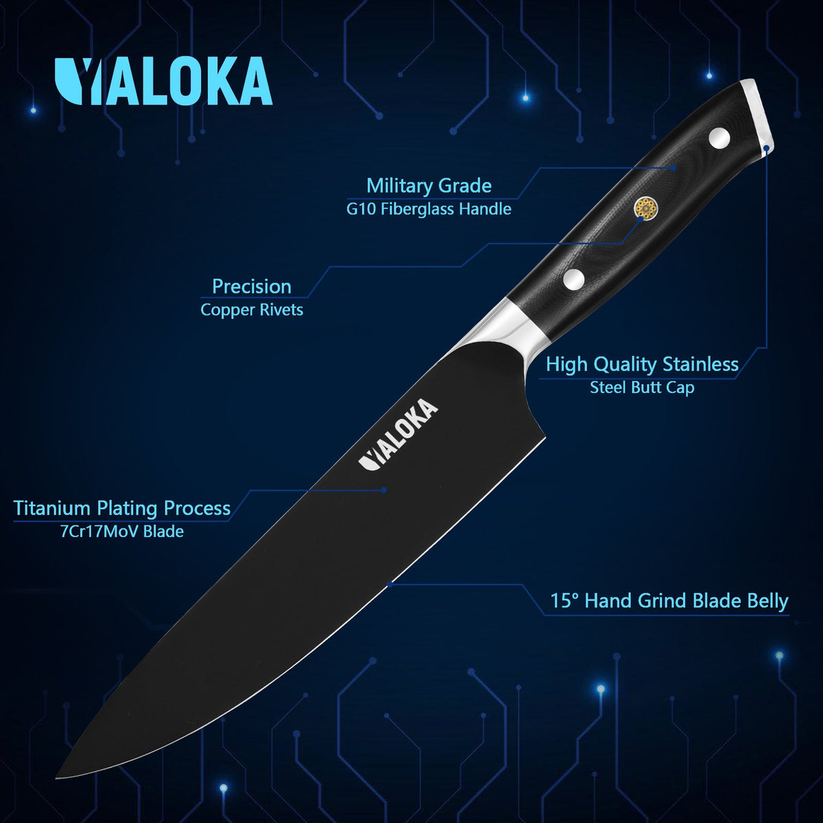 Carbon Japanese Chef's Knife - BlackForge
