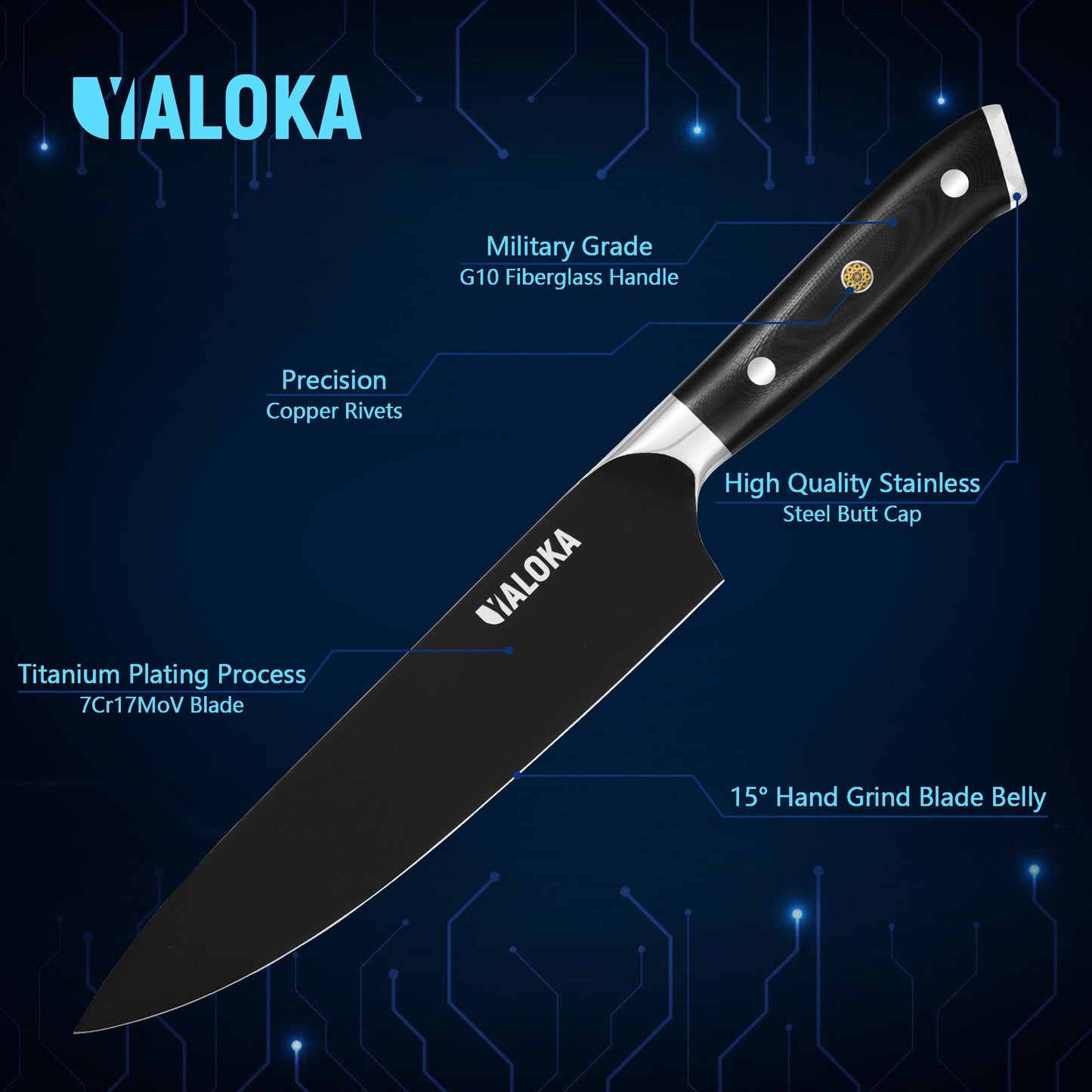 Carbon Japanese Chef's Knife - BlackForge