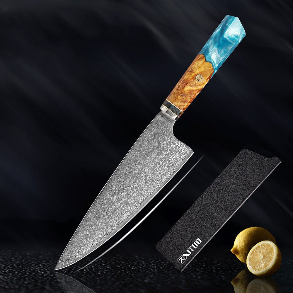 Damascus Steel Santoku Knife - BlackForge