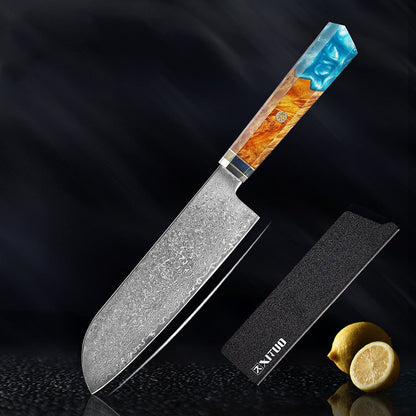 Damascus Steel Santoku Knife - BlackForge