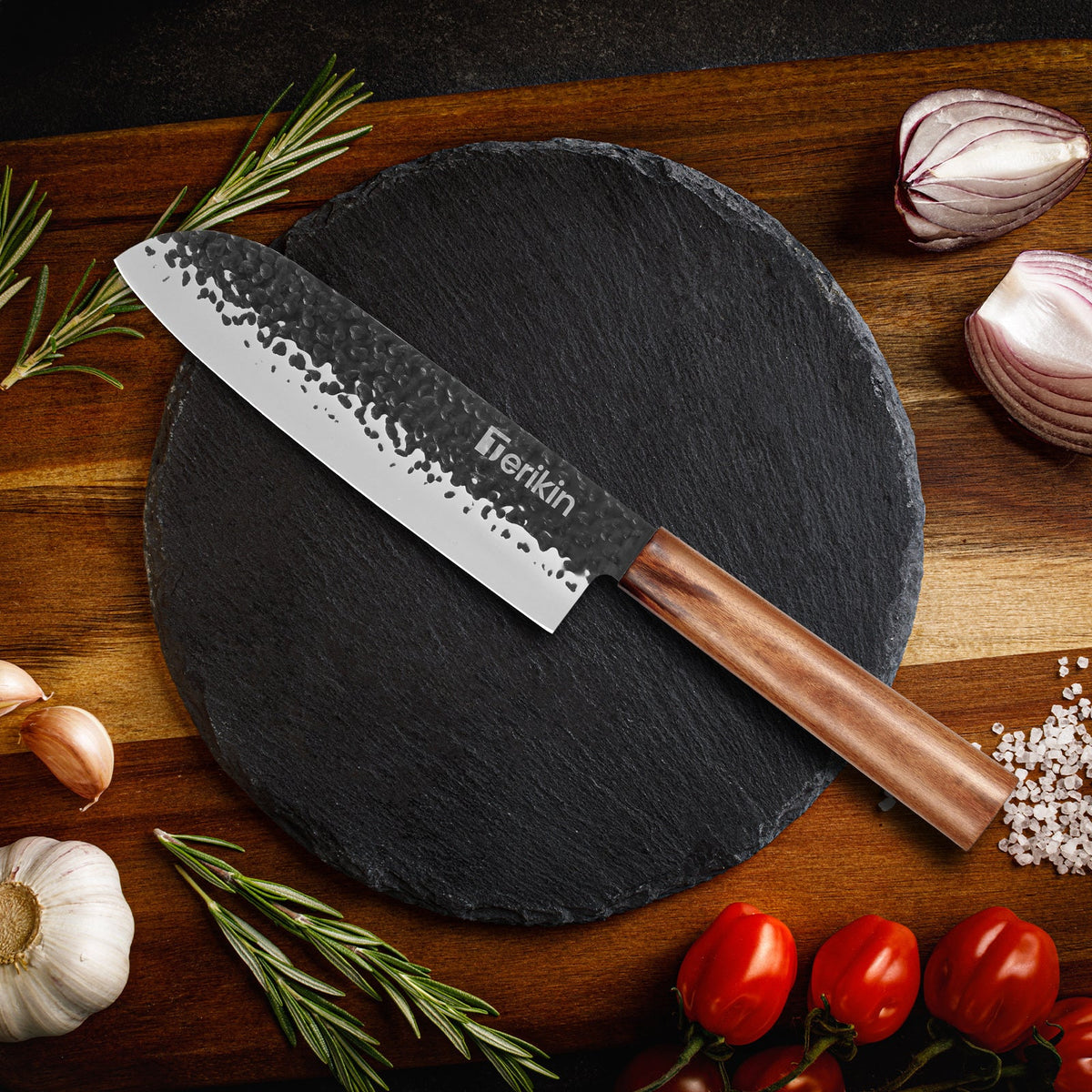 Kiritsuke Santoku Chef Knife - BlackForge
