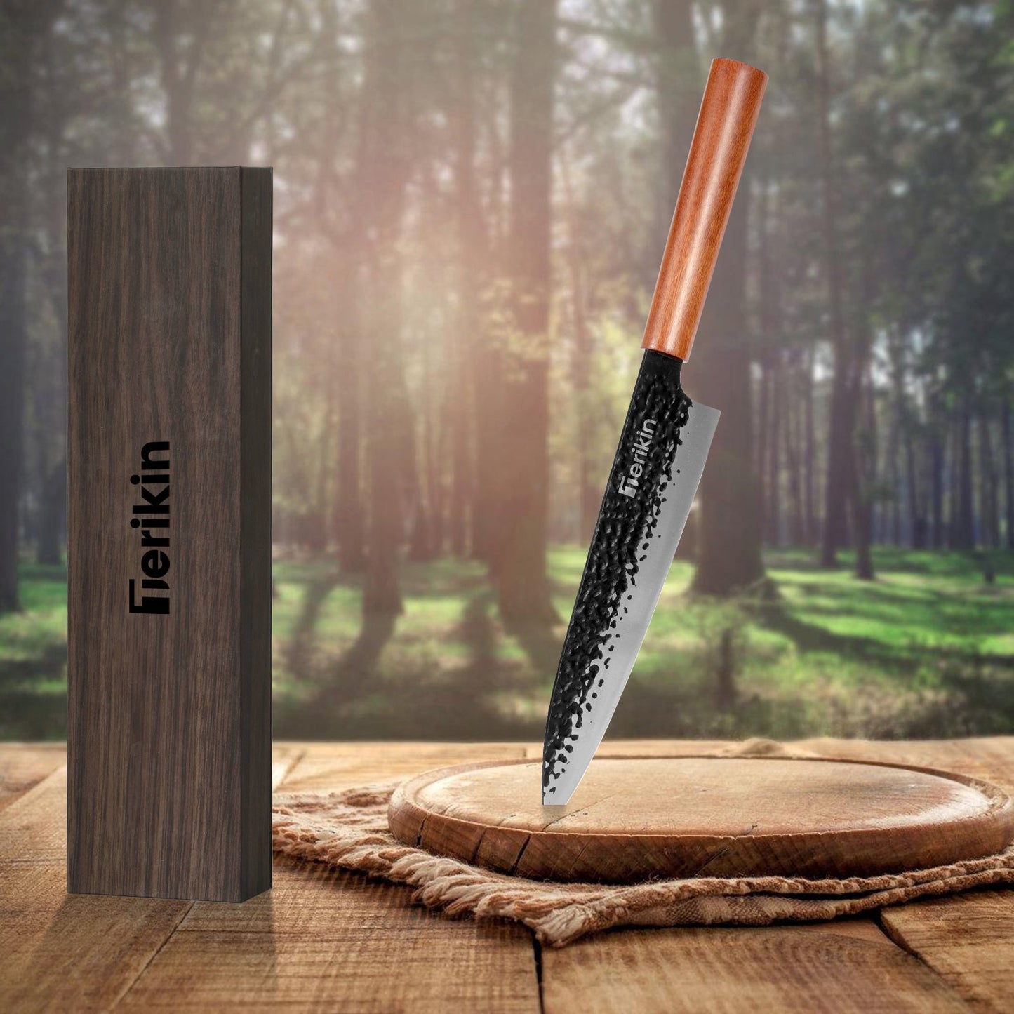 Kiritsuke Santoku Chef Knife - BlackForge